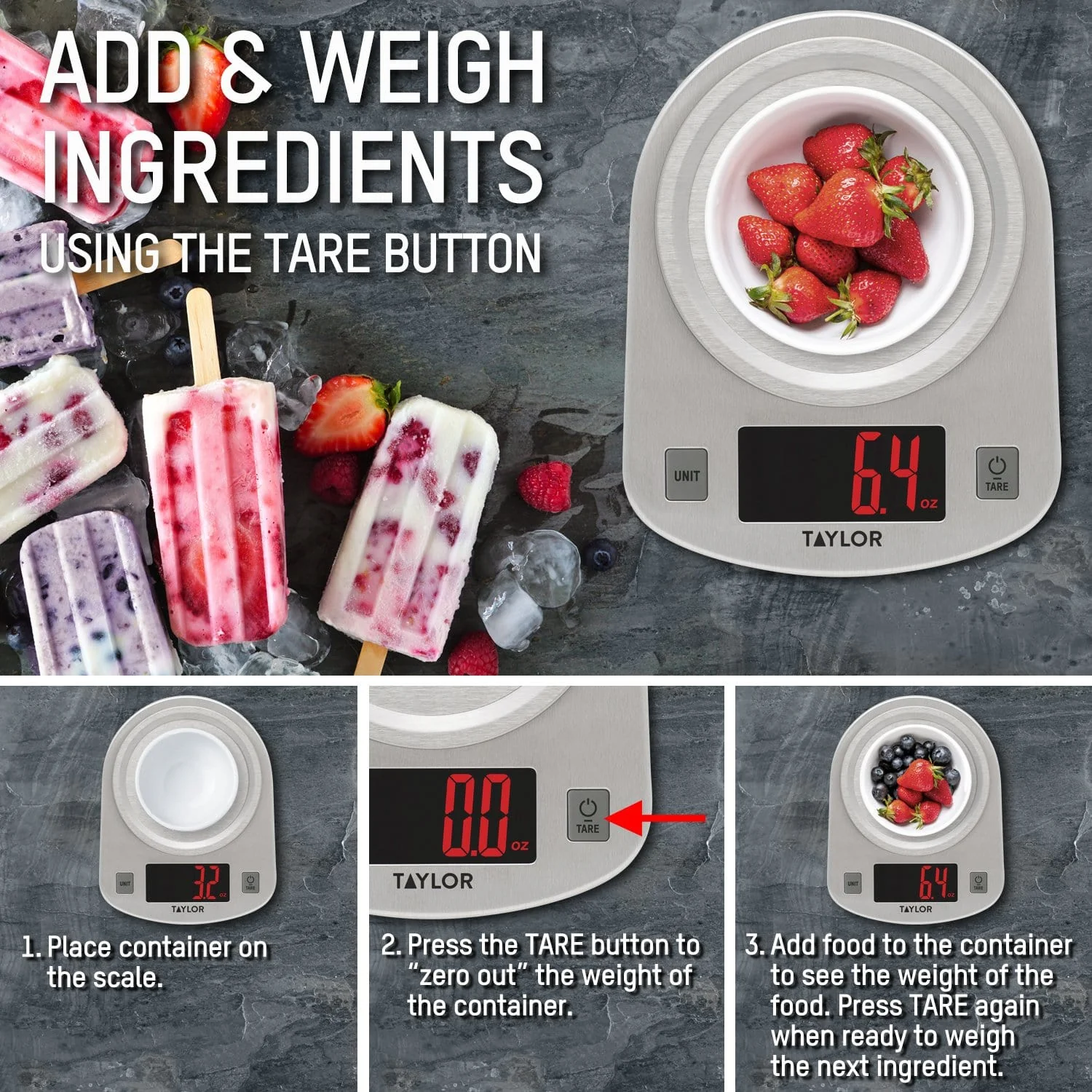 Stainless Steel LED Digital Kitchen Scale 7 Stainless Steel LED Digital Kitchen Scale