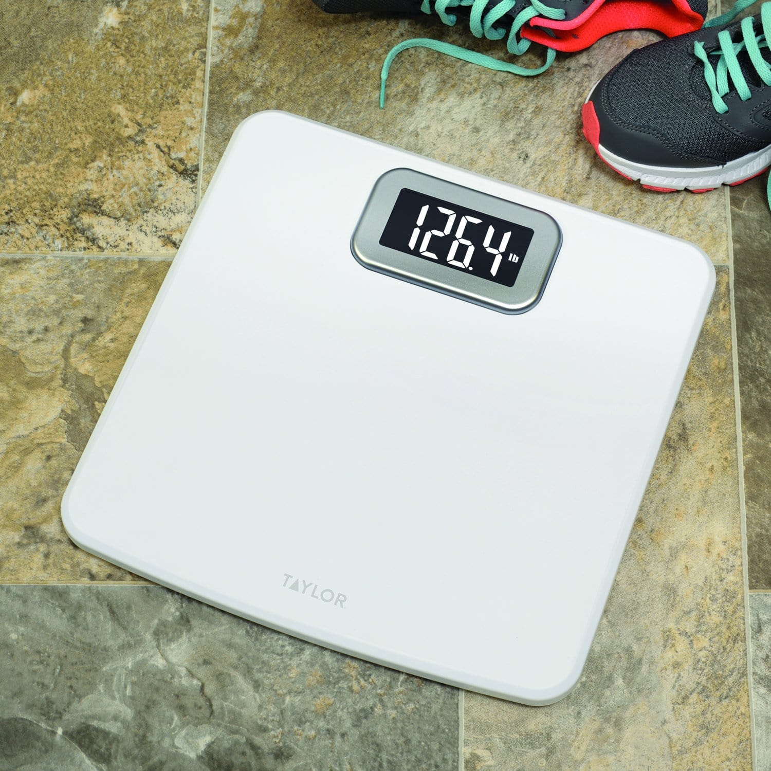 Digital Bathroom Scale with Silver Bezel
