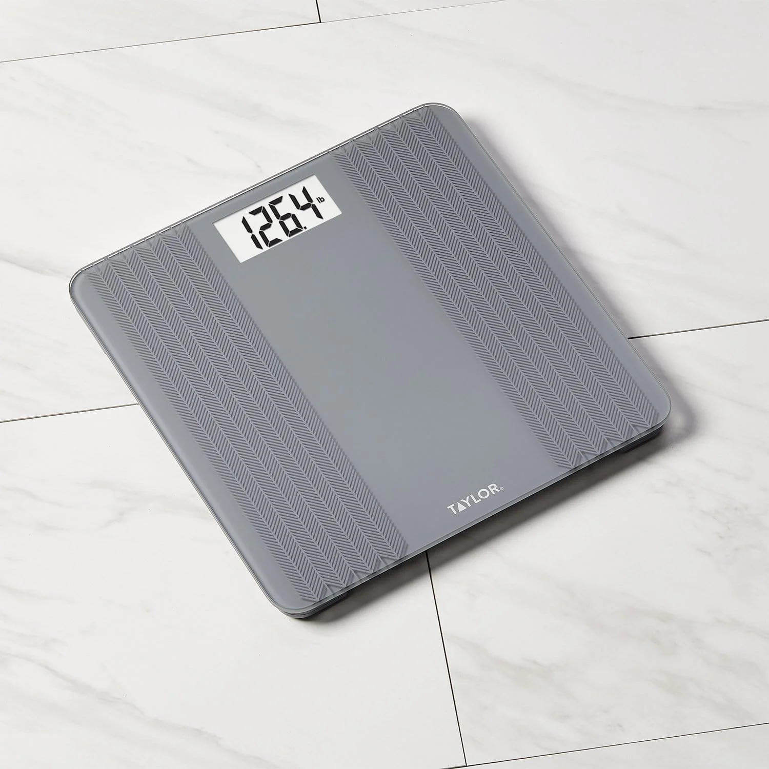 Digital Glass Scale with Textured Herringbone Design