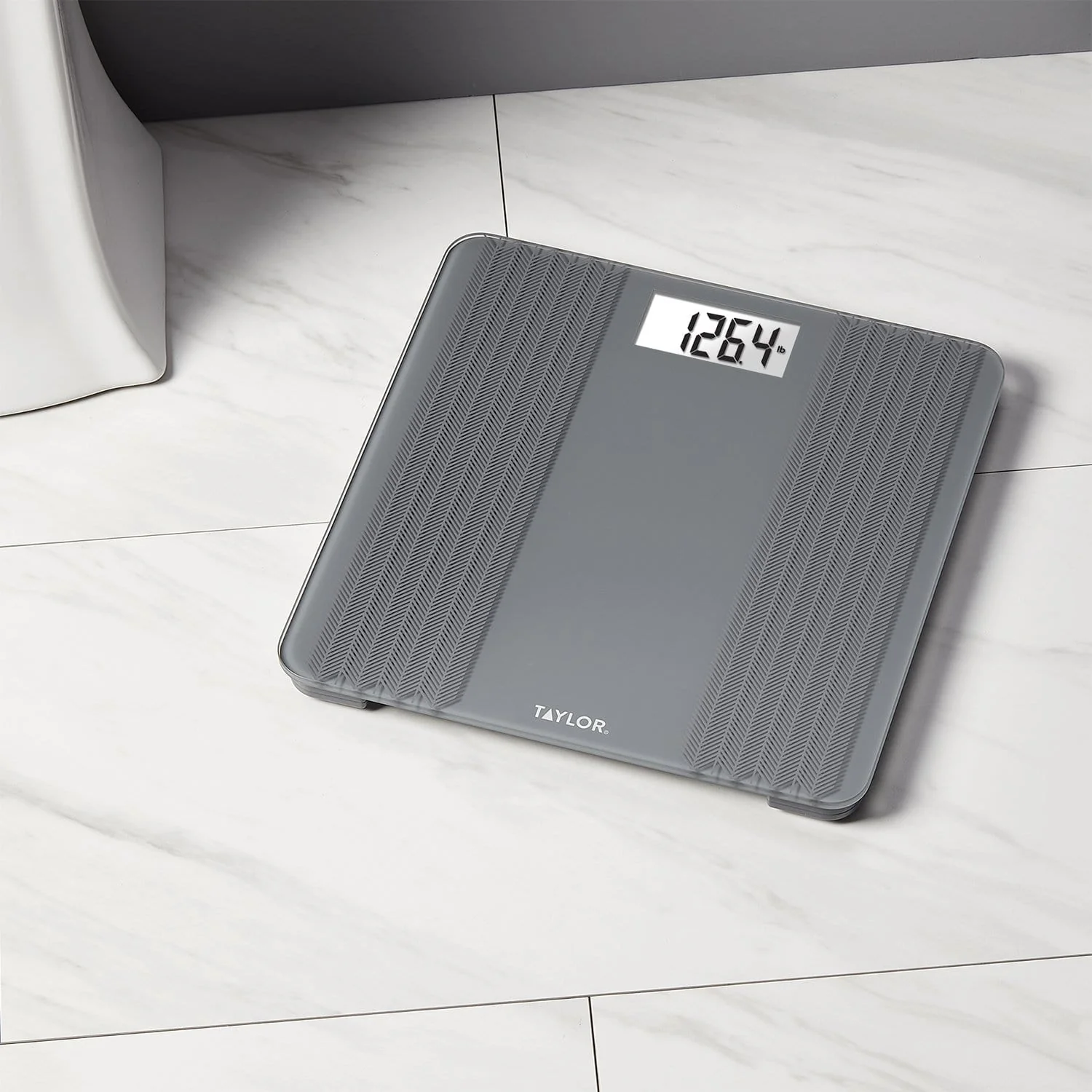 Digital Glass Scale with Textured Herringbone Design