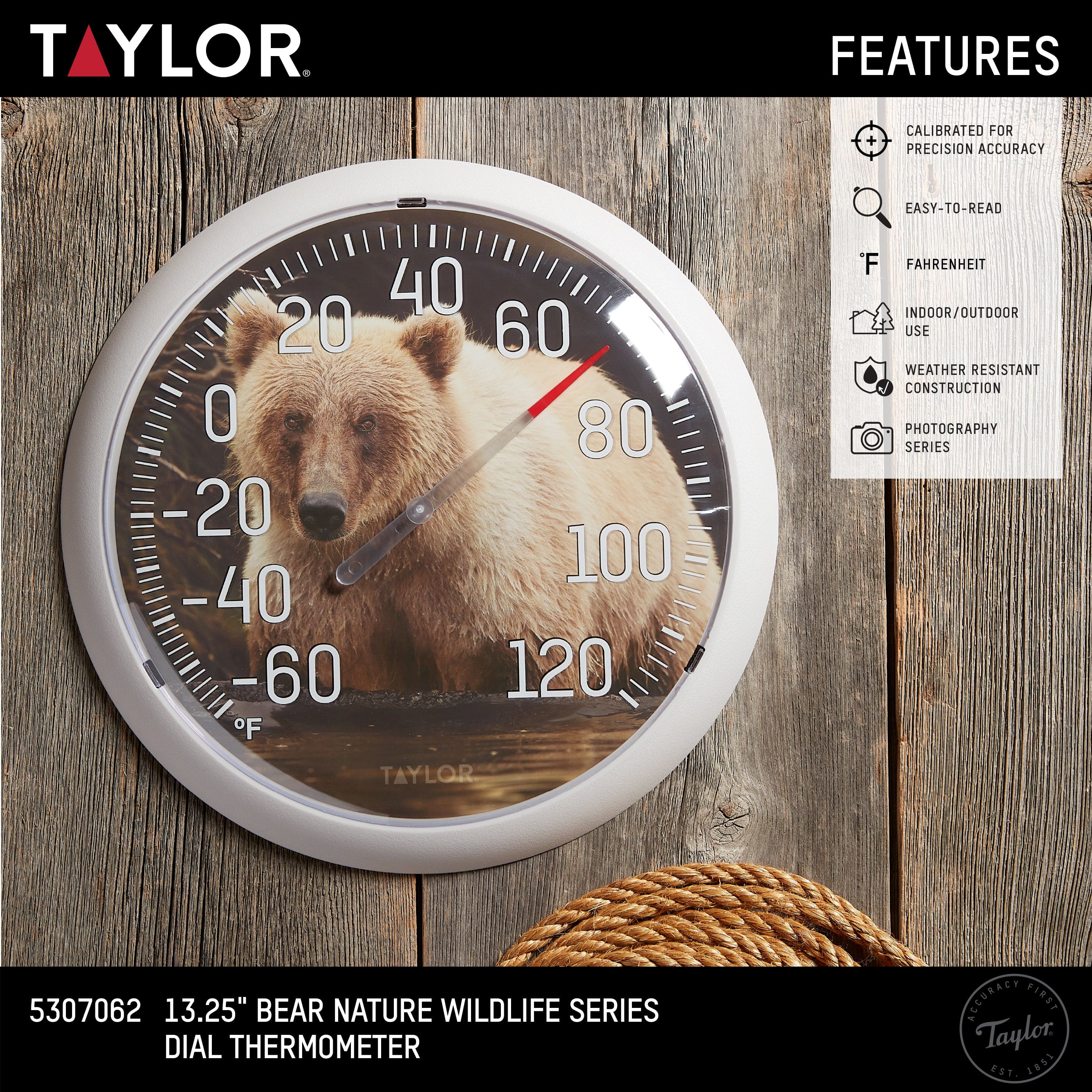 13.25" Nature Series Bear Thermometer