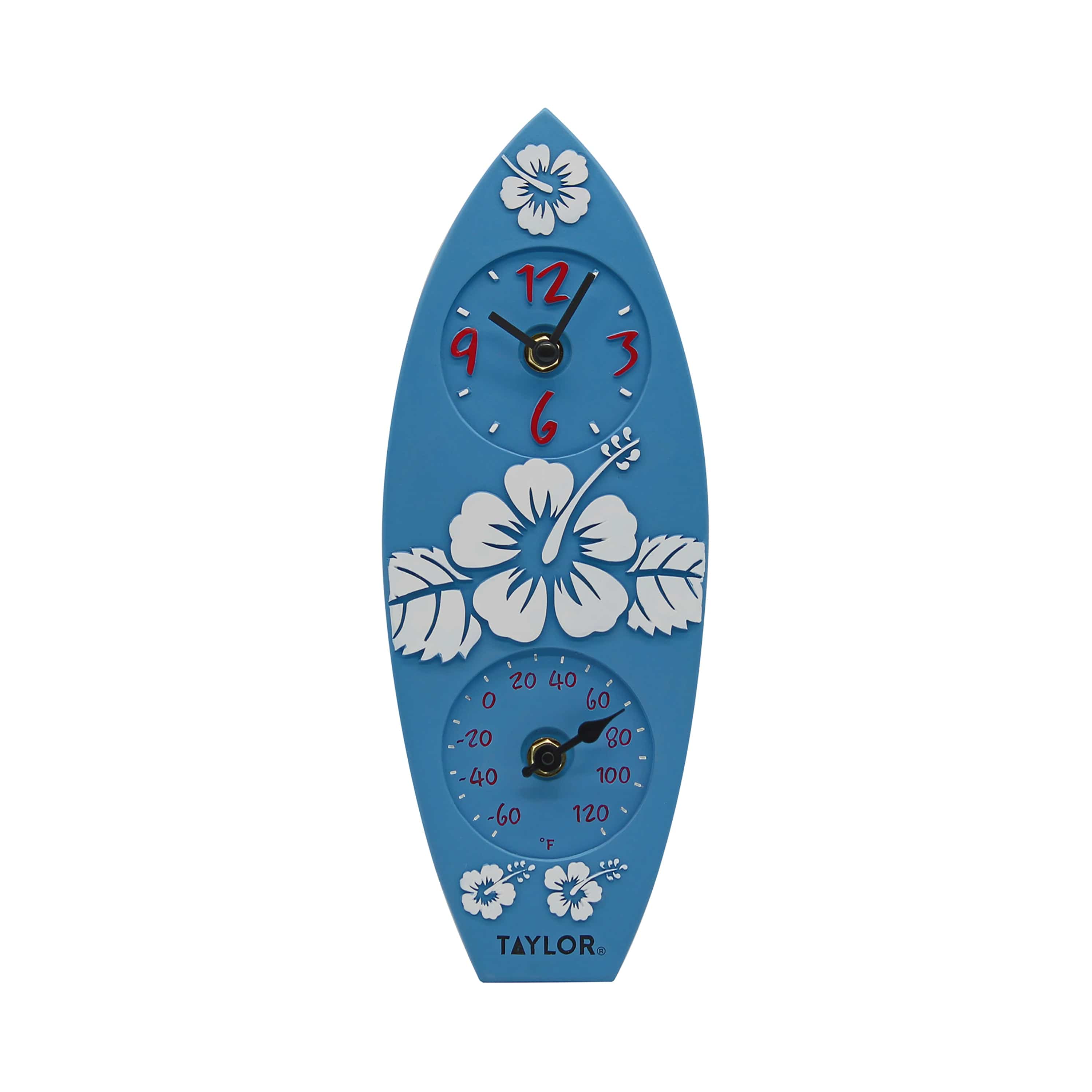 Poly Resin Surfboard Thermometer with Clock