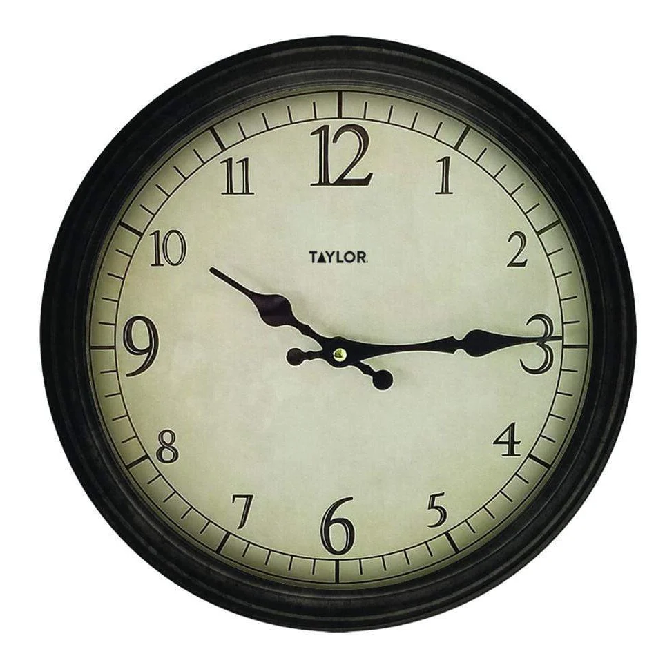 18.5" Metal Clock with Antique Finish
