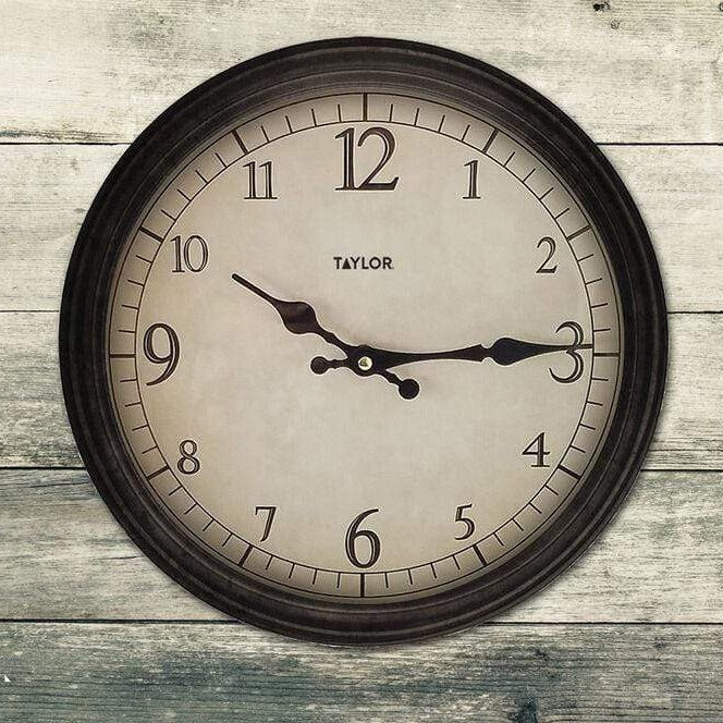18.5" Metal Clock with Antique Finish