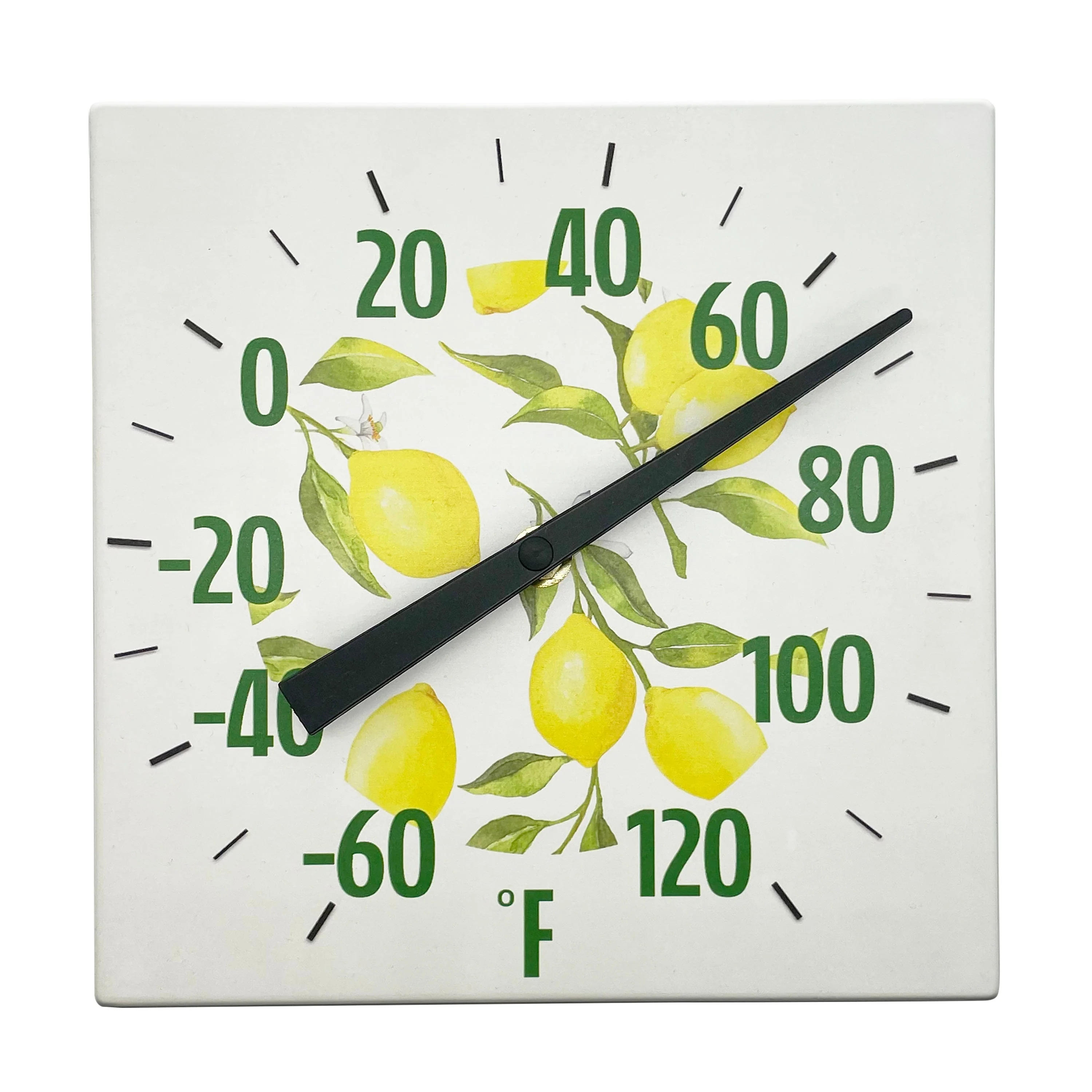 Ceramic Lemon Pattern Tabletop and Hanging Decorative Thermometer