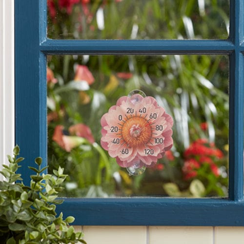 Silicone Suction Cup Thermometer, Pink Peony