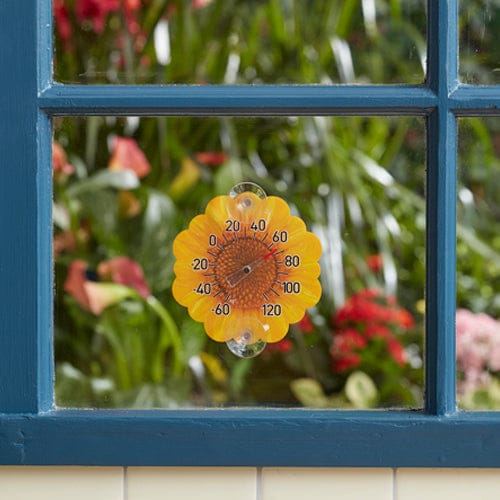 Silicone Suction Cup Thermometer, Yellow Sunflower