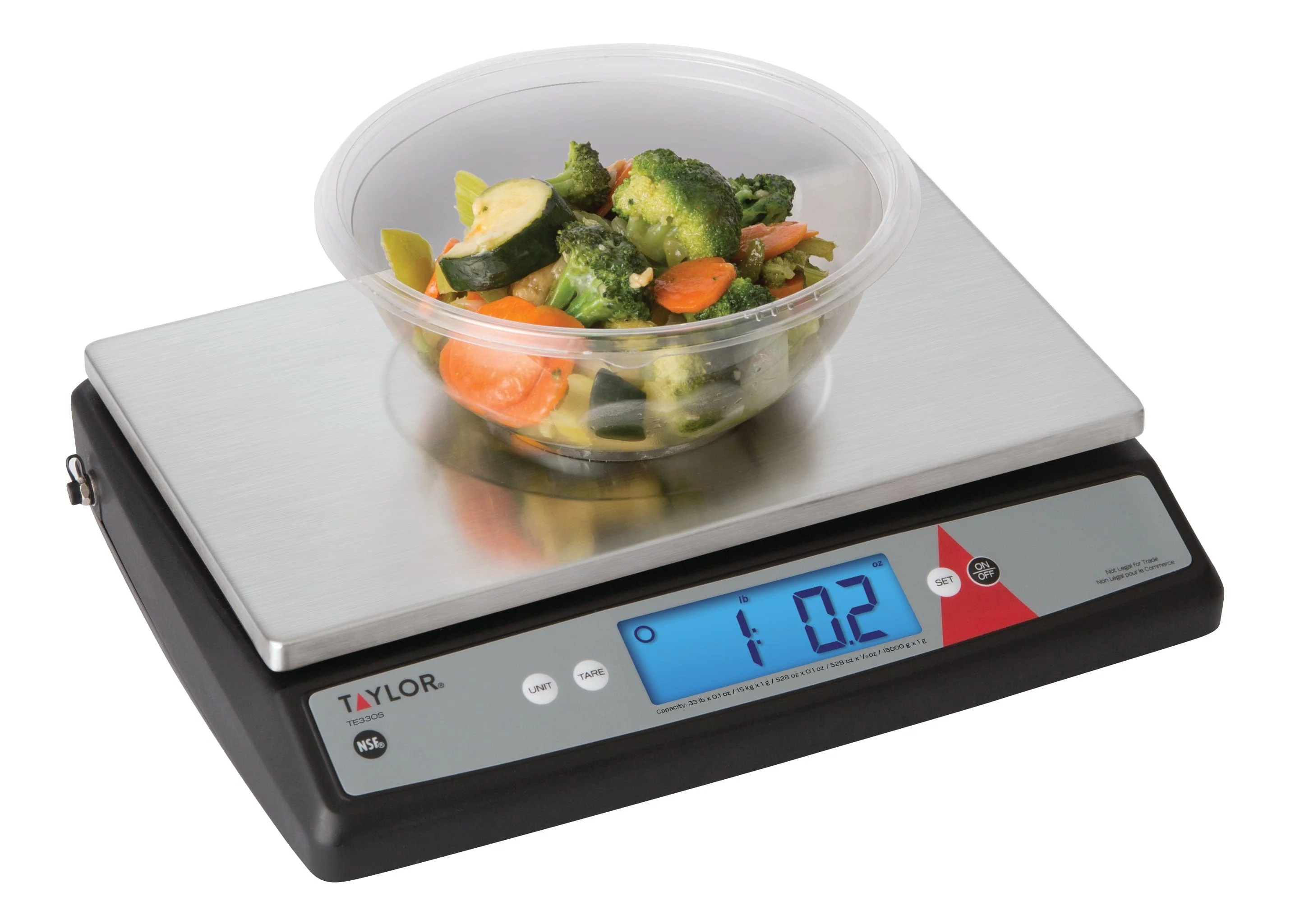 Commercial Digital Portion Control Scale with Oversized Platform,  33lb Capacity