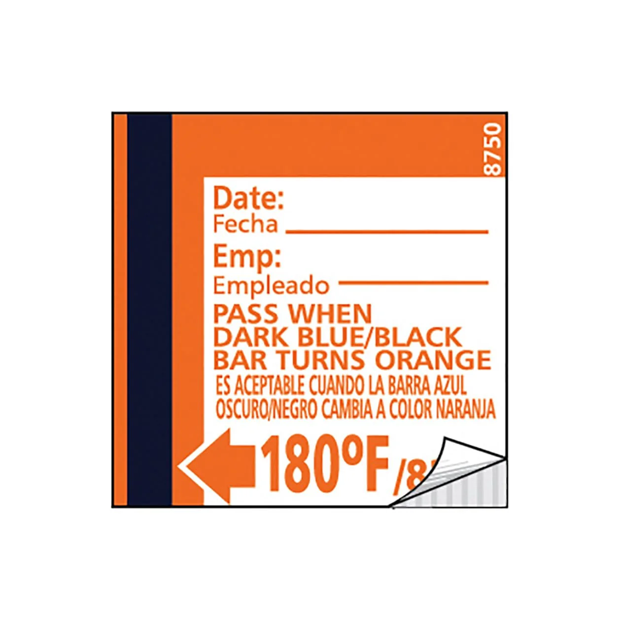 TempRite® Dishwasher Temperature Test Labels
