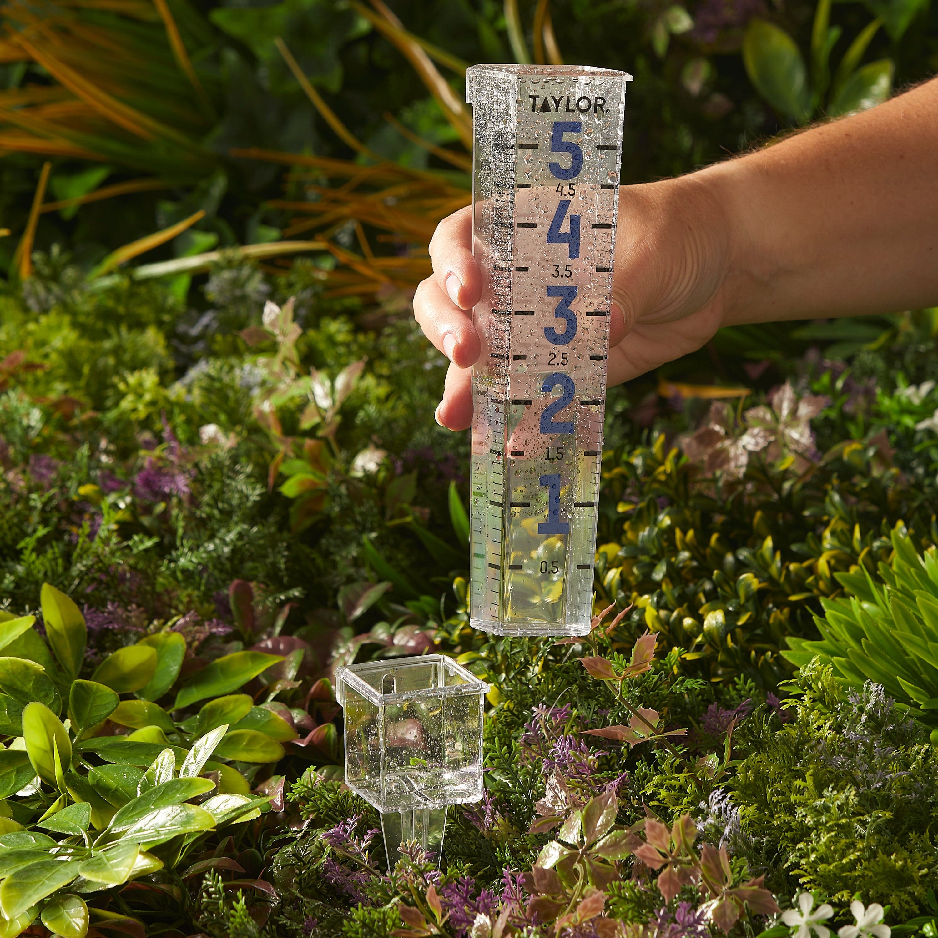 Metallic Numbers Rain Gauge