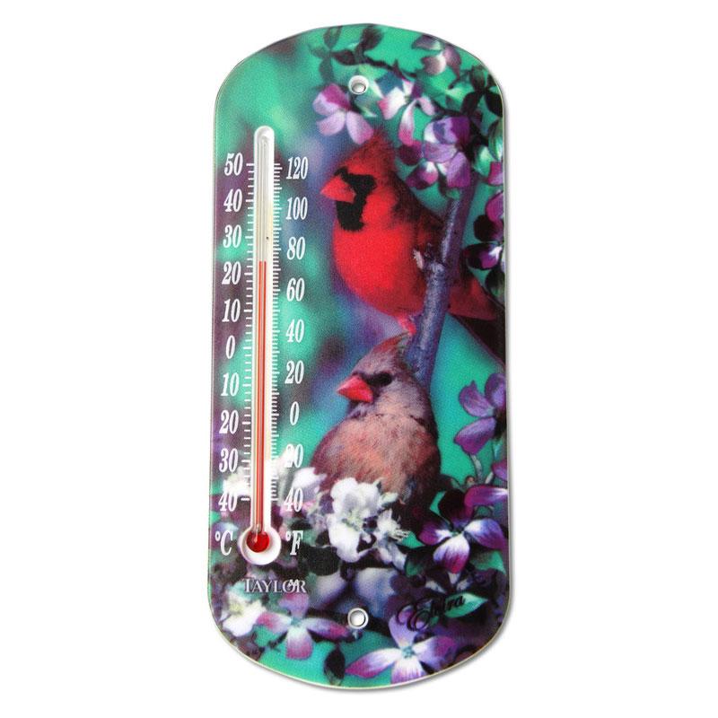 Home 33 8" Suction Cup Decorative Cardinal Tube Thermometer